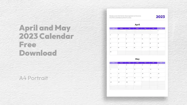 'Video thumbnail for April and May 2023 Calendar Free Download'