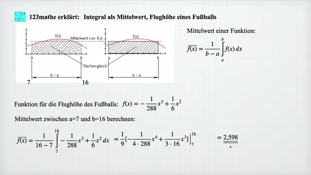 'Video thumbnail for Integral als Mittelwert'