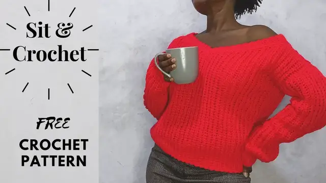 'Video thumbnail for Crochet V Neck  Sweater Tutorial | Crochet Sweater Tutorial Beginner Friendly'