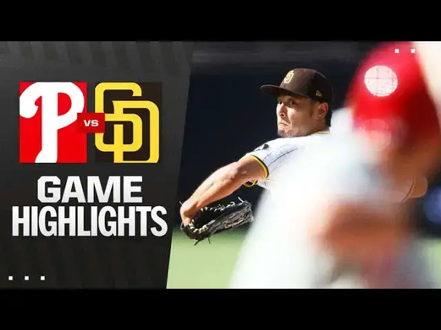 'Video thumbnail for Philadelphia Phillies at San Diego Padres Full-Game Highlights! | 07/12/2025'