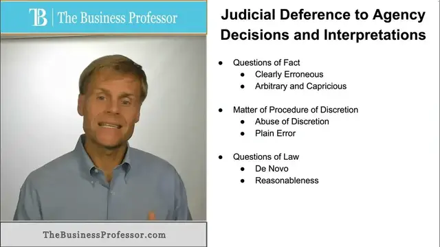 'Video thumbnail for Judicial Deference to Agency Decisions and Interpretations'