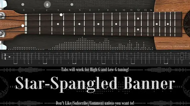 'Video thumbnail for "The Star-Spangled Banner" Fingerstyle Ukulele Tabs | National Anthem | Learn or Listen!'