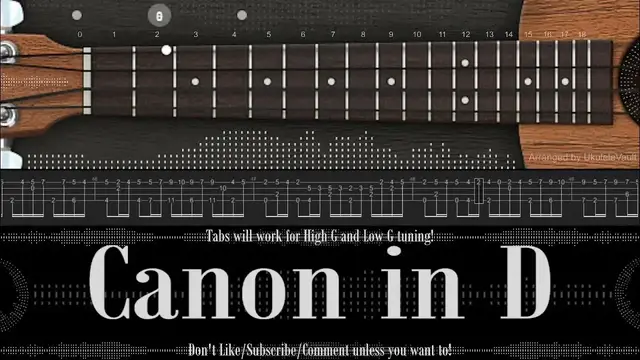 'Video thumbnail for "Canon in D" Fingerstyle Ukulele Tabs | Pachelbel | Learn or Listen!'