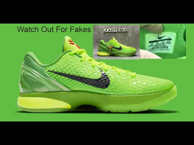 'Video thumbnail for Nike Kobe 6 Grinch , How Many Pairs Possibly Made, Where To Buy, Resell & Watch For Fakes'