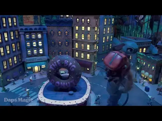 'Video thumbnail for Animated Zootopia Window Opens on Main Street, U S A on Disneyland's 70th Birthday 4K'
