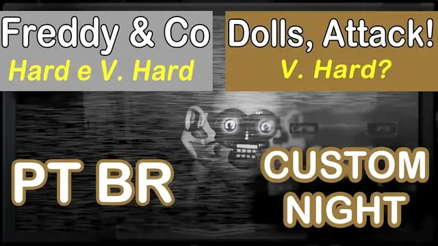 'Video thumbnail for Sister Location - Funtime Frenzy Hard e V Hard - Dolls Attack V. Hard - PT BR - Custom Night Parte 5'