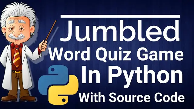 'Video thumbnail for Jumbled Words Quiz Game in Python with Source Code 2020 FREE DOWNLOAD'