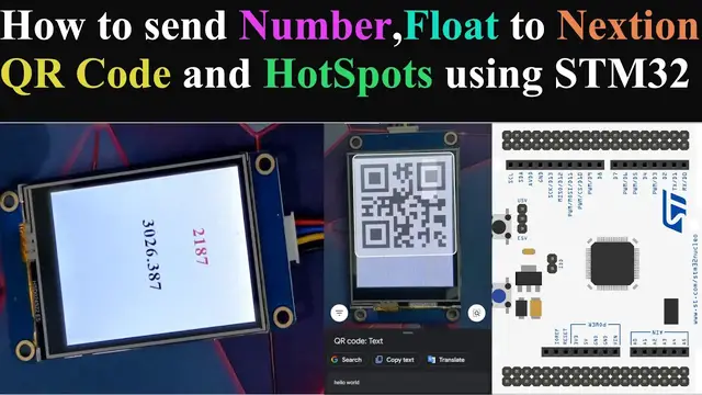 'Video thumbnail for Numbers, Floats, QR Code, HotSpots in Nextion Display || STM32'