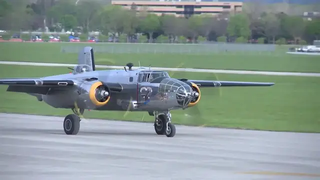 'Video thumbnail for B-25's Landing at NMUSAF for 75th anniversary of the Doolittle Raid (Part 1)'