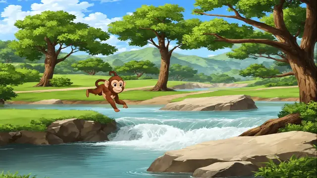 'Video thumbnail for Clever Monkey and Crocodile बुद्धिमान बंदर और मगरमछ की कहानी '
