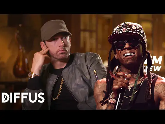 'Video thumbnail for Eminem reacts to Lil Wayne's new song with YG and Tyga (Sept. 28, 2023)'