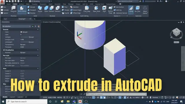 'Video thumbnail for How to extrude in AutoCAD [3d modelling]'