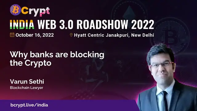 'Video thumbnail for Why banks are blocking the Crypto by Varun Sethi'