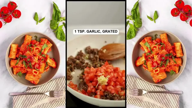 'Video thumbnail for ✨ Ground Seitan & Peas Bolognese'