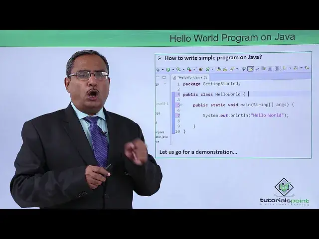 'Video thumbnail for Java Essentials - Hello world program on java'