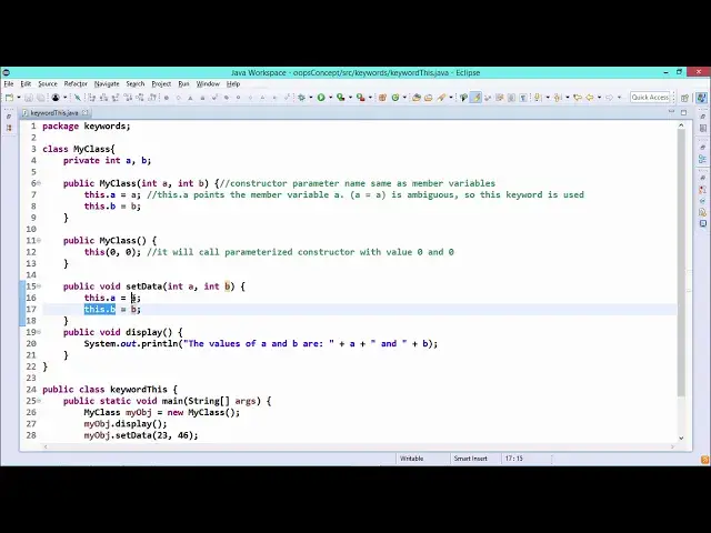 'Video thumbnail for Java Essentials - This keyword in java'