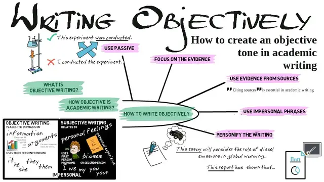 'Video thumbnail for Writing objectively: how to create an objective tone in academic English writing'