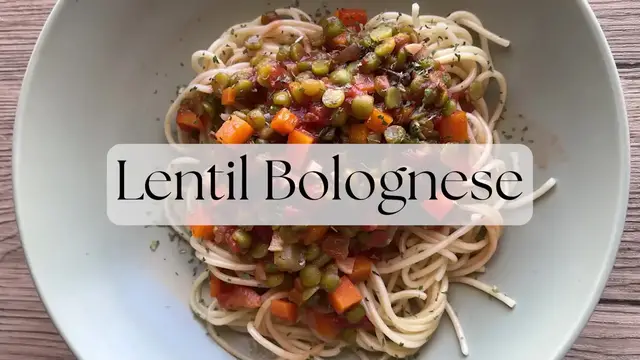 'Video thumbnail for Lentil Bolognese'