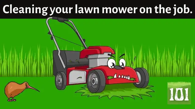 'Video thumbnail for Cleaning your lawn mower on the job'