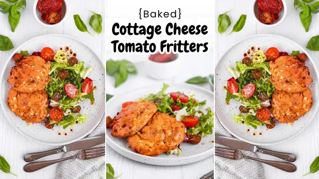 'Video thumbnail for 🍅 Baked Cottage Cheese Tomato Fritters 🧀'