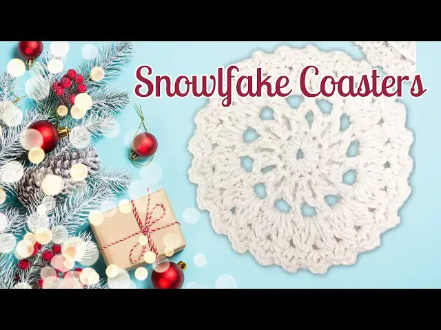 'Video thumbnail for How to Crochet a Snowflake Coaster'