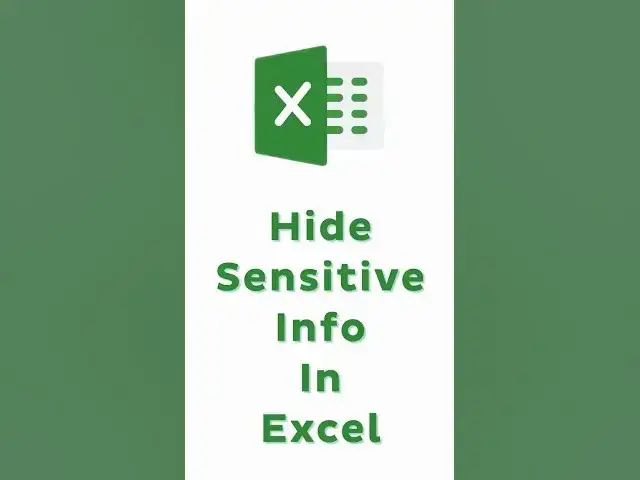 'Video thumbnail for How to Hide Sensitive Data in Excel? #shorts #excel'
