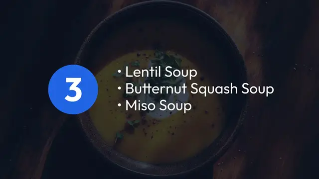 'Video thumbnail for Cozy and Nutritious Winter Soups: Lentil, Butternut Squash, and Miso Recipes.'
