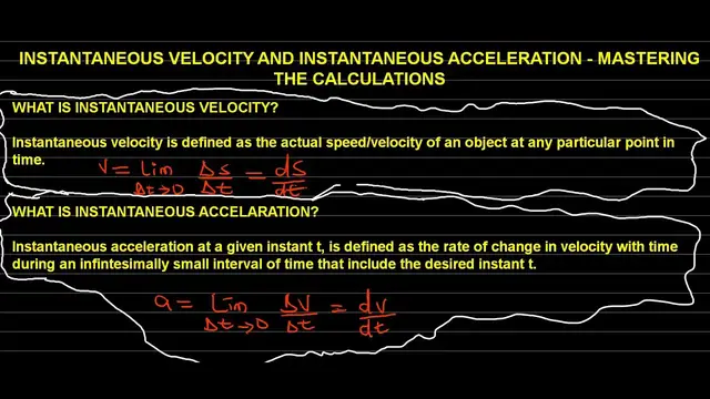 'Video thumbnail for Instantaneous Velocity and Instantaneous Acceleration Explained #learnphysics #physicsexplained'