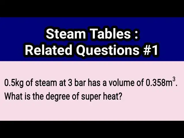'Video thumbnail for Steam Tables related questions (1) #thermodynamics #educationfoundationtutorials'
