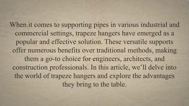 'Video thumbnail for Advantages of Trapeze Hangers for Pipe Supporting (PDF)'
