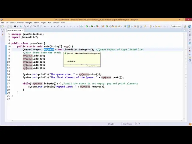 'Video thumbnail for Java Essentials - The queue in java'