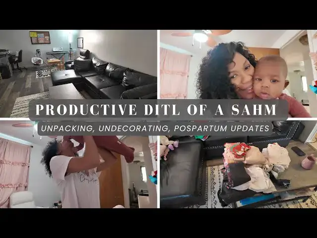 'Video thumbnail for Productive Day In The Life of a Stay At Home Mom: Homemaking, Unpacking & Postpartum Updates'