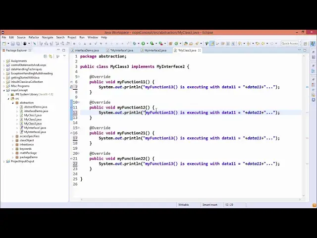 'Video thumbnail for Java Essentials -  Interfaces in java'