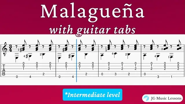 'Video thumbnail for Malaguena by Tarrega with guitar tabs'