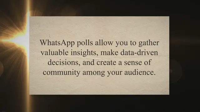 'Video thumbnail for Unlocking the Potential of WhatsApp Polls: A Step-by-Step Guide to Engaging Your Audience and Analyzing Results'