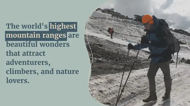'Video thumbnail for Top 10 World’s Highest Mountain Ranges'