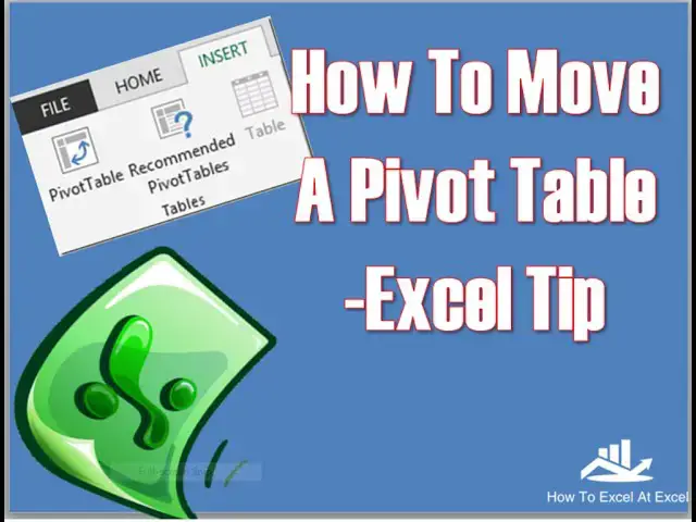 'Video thumbnail for Move An Excel Pivot Table - Excel Tip'