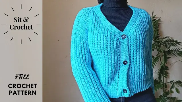 'Video thumbnail for Easy Crochet Fall Crop Cardigan Tutorial For Beginners'