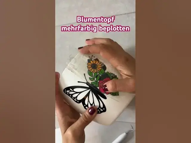 'Video thumbnail for Blumentopf mehrfarbig beplotten #springonshorts #plotter #cricut'