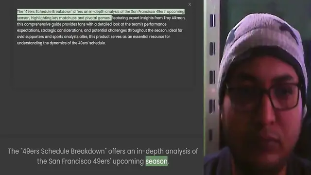 'Video thumbnail for The 49ers Schedule Breakdown offers an in-depth analysis of the San Francisco 49ers' upcoming season, highlighting key matchups and pivotal games. Featuring expert insights from Troy Aikman, this comprehensive guide provides fans with a d'