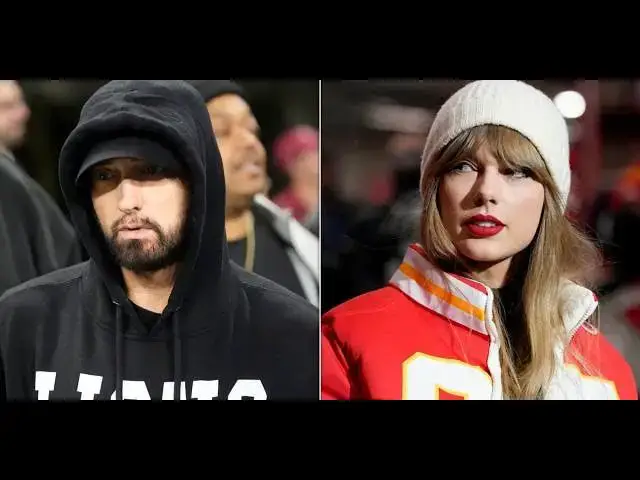 'Video thumbnail for Taylor Swift fans aren't happy about Eminem's warm reception at Lions game'