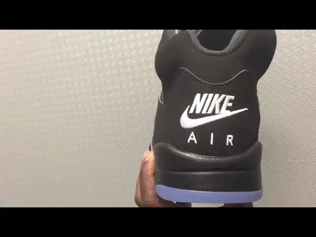 'Video thumbnail for Nike Air Jordan 5 Retro Black Metallic silver First Look W/ On Feet 2016'