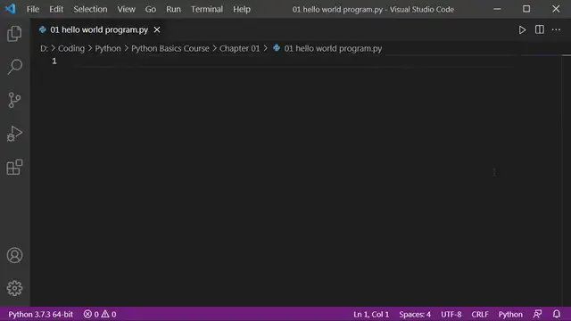 'Video thumbnail for Hello World Program in Python !'