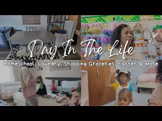 'Video thumbnail for Day In The Life of a Busy Mom of 2: Groceries, Laundry, Homeschool & Shopping'