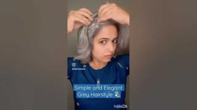 'Video thumbnail for Easy and elegant grey hairstyle! #greyhair #greyhairtransition #hairstyle'