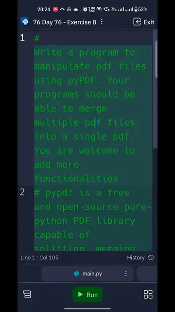 'Video thumbnail for Exercise 8 - Merge the PDF _ Python Tutorial - Day #76'