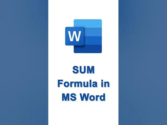 'Video thumbnail for MS Word Trick: Add Numbers (SUM Formula) #shorts #msword'