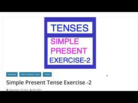 'Video thumbnail for Simple Present Tense Exercise -2'