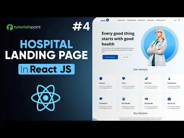 'Video thumbnail for Services component - Hospital landing page using ReactJS Part 4'