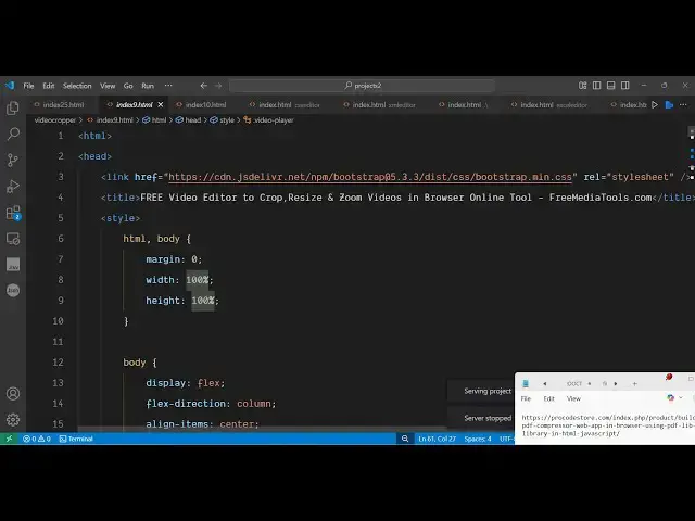 'Video thumbnail for Build a FFMPEG WASM Video Cropper Editor to Crop & Zoom Videos in Browser Using HTML & JavaScript'